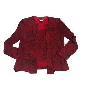 Alex Evenings Paisley 2-Piece Tank & Cardigan Set SZ Med